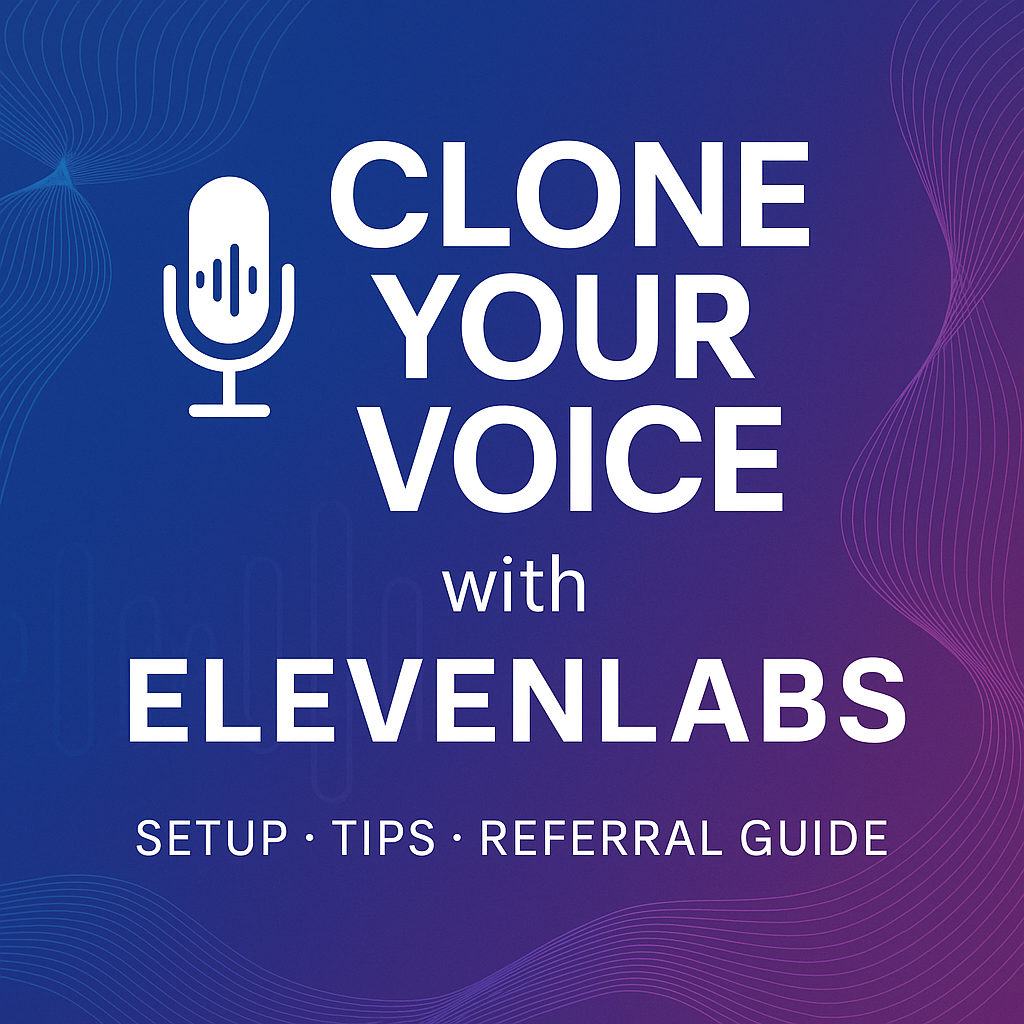 Clone your voice in minutes with ElevenLabs. Step-by-step setup, real use cases, and my referral link inside.